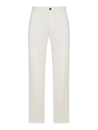 Incotex Tailored Tailored Trousers In Cotton And Linen Blend In Gray