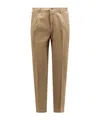 Incotex Stretch-cotton Tapered Trousers In Brown