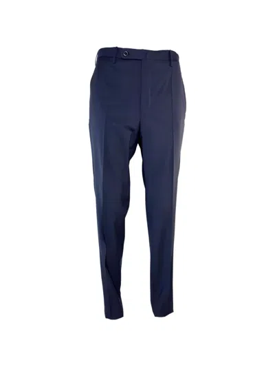 Incotex Tailored Tropical Wool Trousers In Blue