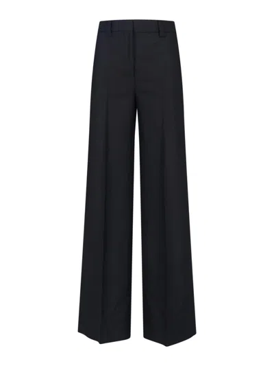 Incotex Wide Leg Trousers Button Detail In Blue