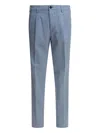 Incotex Tailored Trousers With Pleats And Pockets In Blue