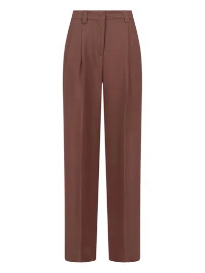 Incotex Brown Tailored Silk Blend Pants