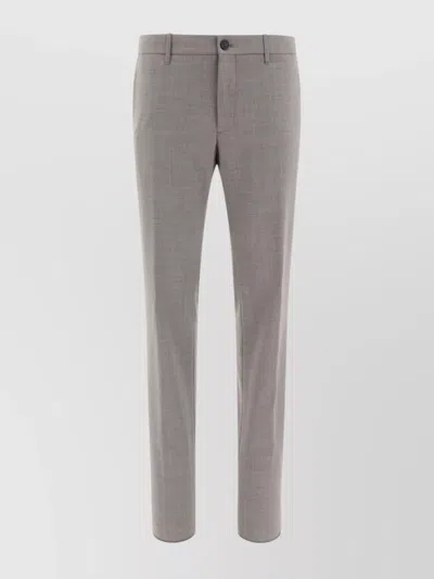 Incotex Tailored Trousers With Belt Loops And Pockets In Gray
