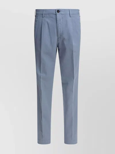Incotex Tailored Trousers With Pleats And Pockets In Blue