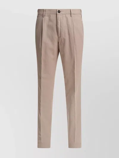 Incotex Tailored Trousers With Pockets And Loops In Beige