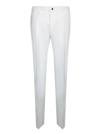 Incotex Tailored White Trousers In Breathable Linen-cotton Blend