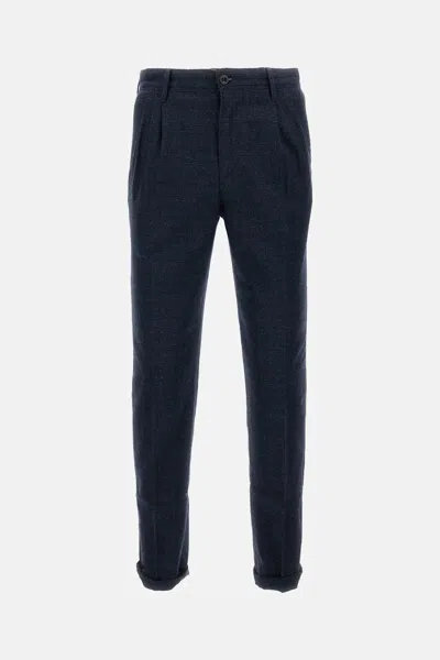 Incotex Tailored Wool Blend Trousers In Blue