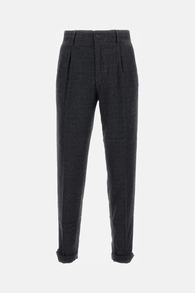 Incotex Tailored Wool Blend Trousers In Black