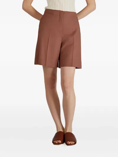 Incotex Tailored Wool Shorts In Brown
