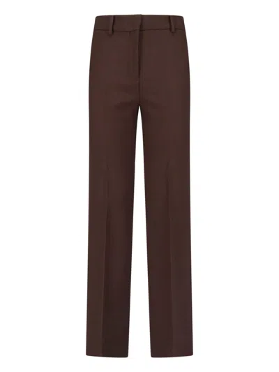 Incotex Tailored Wool Trousers In Brown