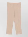 Incotex Tailored Wool Trousers Cuffed Hem In Gold