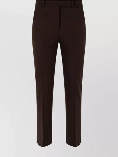 Incotex Tailored Wool Trousers Side Slits In Brown