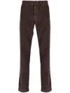 Incotex Tapered Corduroy Cotton Trousers In Brown