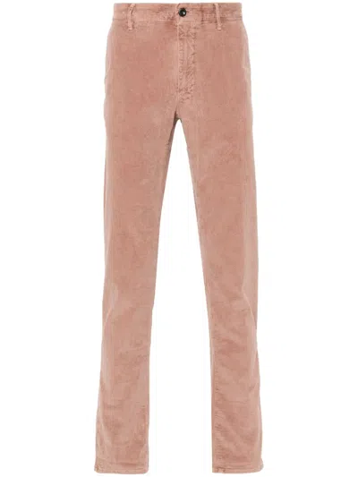 Incotex Tapered Corduroy Trousers In Pink