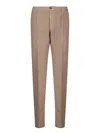 INCOTEX TAPERED COTTON PANTS IN BEIGE