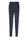 Incotex Straight Trousers With Pleated Front And Pockets In Blue