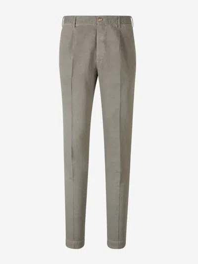 Incotex Tapered Fit Formal Trousers In Stone Grey