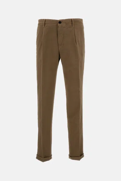 Incotex Tapered Fit Trousers In Brown
