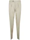 Incotex Tailored Pleated Front Trousers With Back Pockets In Beige