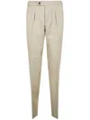 Incotex Tailored Pleated Front Trousers With Back Pockets In Light Beige