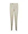 Incotex Tailored Pleated Front Trousers With Back Pockets In Light Beige