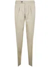 Incotex Tailored Pleated Front Trousers With Back Pockets In Neutral