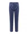 Incotex Pattern 54 Virgin Wool Trouser With Pinces In Blue