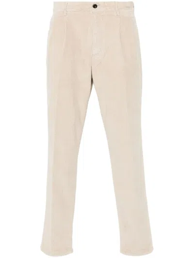 Incotex Tapered Wool-blend Felt Trousers In Neutrals