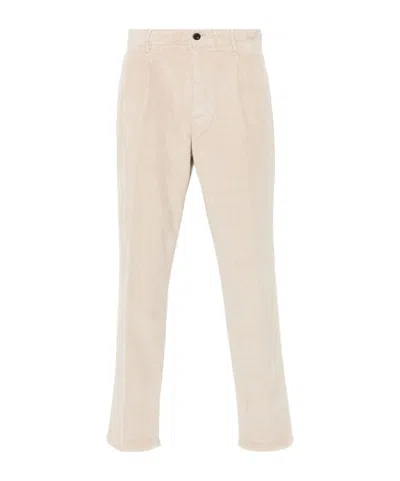 Incotex Tapered-leg Corduroy Trousers In Nude