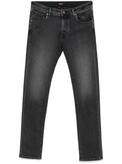 Incotex Tapered-leg Jeans In Black