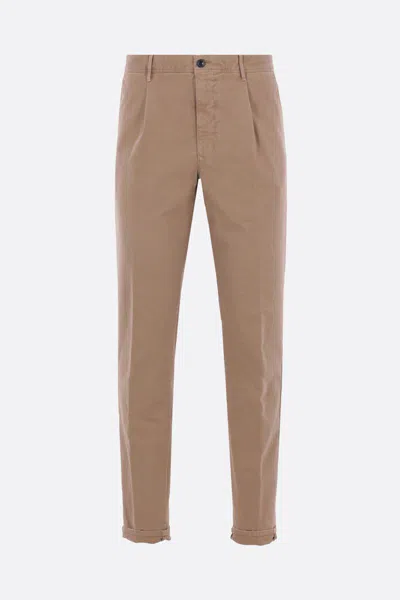 Incotex Tapered-fit Trousers In Stretch Cotton In Brown