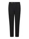 Incotex Tapered Leg Trousers In Black Stretch Cotton In Black
