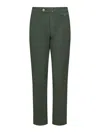 Incotex Tapered Leg Trousers In Green Stretch Cotton In Green