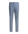 Incotex Tailored Trousers With Pleats And Pockets In Lightblue