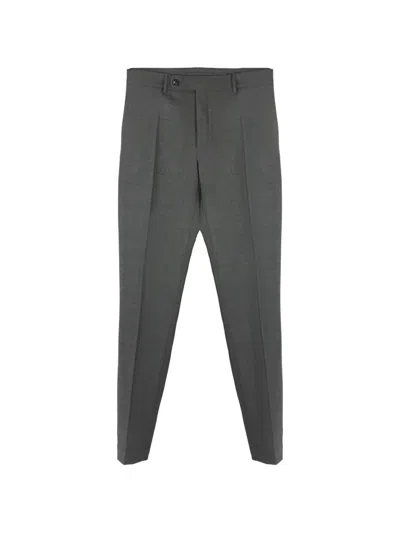 Incotex Tapered Virgin Wool Trousers In Gray
