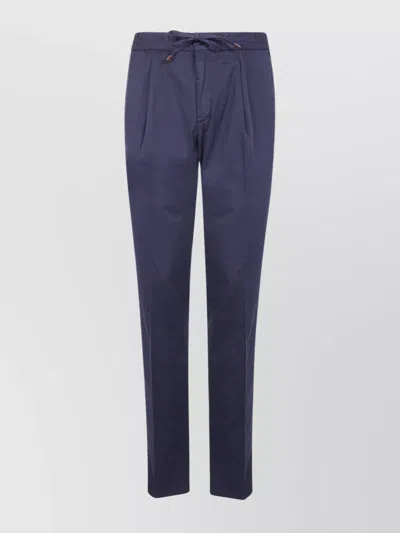 Incotex Tapered Waistband Trousers Button Pockets In Blue