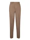 Incotex Tapered Wool Trousers In Beige In Brown