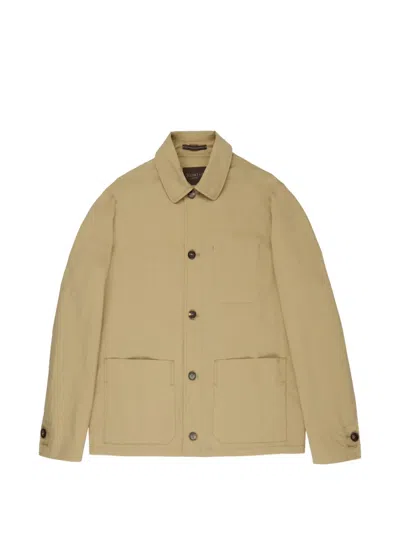 Incotex Teknotela Buttoned Jacket In Neutral