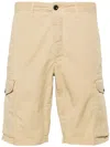 Incotex Textured Cotton Cargo Shorts In Neutrals