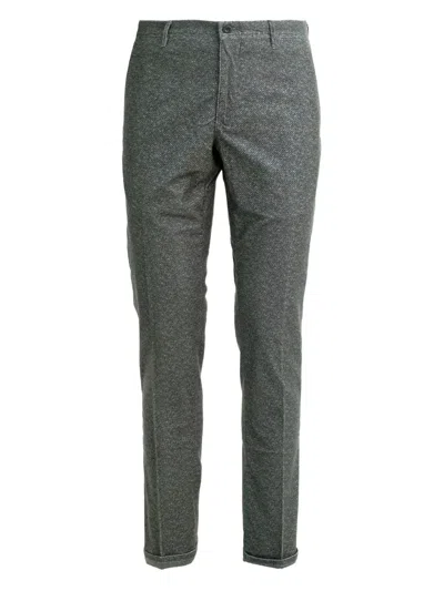 Incotex Textured Cotton Trousers In Gray