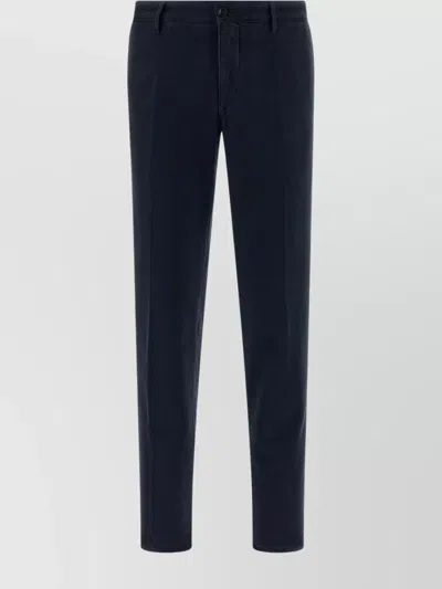 Incotex Textured Trousers With Pockets And Loops In Blue