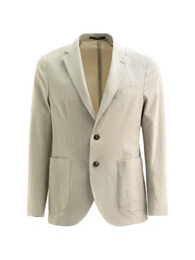 Incotex Textured Two-button Blazer In Gray