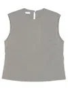 Incotex Edith Sleeveless Top Check Pattern Back In Gray
