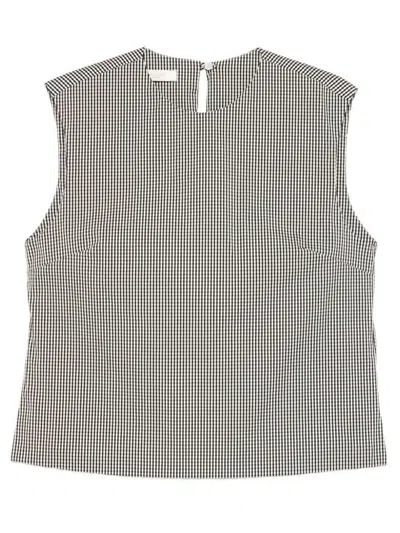 INCOTEX EDITH GINGHAM-PATTERN SLEEVELESS TOP