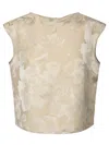 Incotex Lilly Jacquard Beige Top In Beige