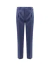 Incotex Pattern 54 Virgin Wool Trouser With Pinces In Blue