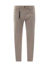 Incotex Stretch Cotton Trouser With Back Suede Logo Patch In Grey