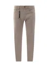 Incotex Stretch Cotton Trouser With Back Suede Logo Patch In Grey