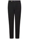Incotex Tapered Leg Trousers In Black Stretch Cotton