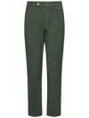 Incotex Tapered Leg Trousers In Green Stretch Cotton